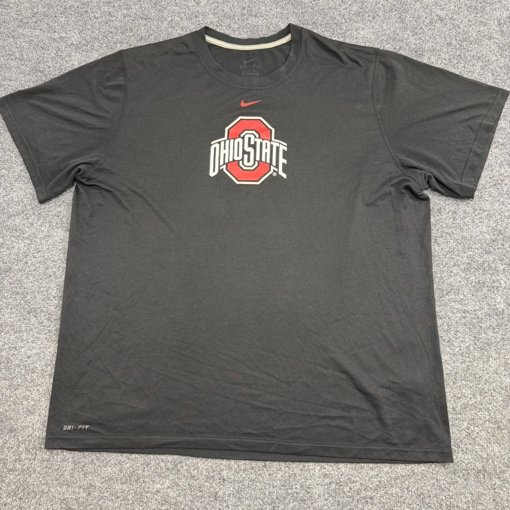 Nike Dri-Fit Ohio State Buckeyes T-Shirt Mens XL Black Logo Football NCAA OSU
